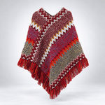 Load image into Gallery viewer, Vintage Geometric Christmas Fringe Pullover Poncho N6K252