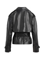 Load image into Gallery viewer, PU Leather Belted Short Jacket Street Style Slim Fit N6G179