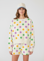 Load image into Gallery viewer, Polka Dot Lounge Set Long Sleeve Shorts Women N6B097