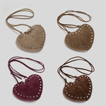 Load image into Gallery viewer, Rivet Suede Heart Shoulder Crossbody Bag Small M5A335