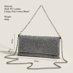 Load image into Gallery viewer, Crystal Embellished Shoulder Bag PU Poly Cotton S5P318
