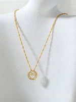 Load image into Gallery viewer, Copper Gold Plated MOM Heart Zircon Bracelet Necklace N6D523