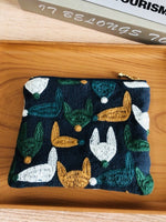 Load image into Gallery viewer, Handmade Embroidered Cotton Linen Square Pouch N6B109