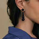 Load image into Gallery viewer, Black Agate Bead Long Earrings Women Niche Cool S5P922