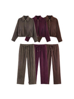 Load image into Gallery viewer, Women's POLO Collar Jacket & Casual Pants Separates N6H122