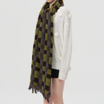 Load image into Gallery viewer, 35% Wool Cutout Plaid Scarf Women M5A298