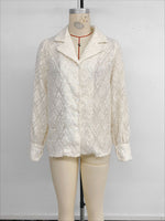 Load image into Gallery viewer, Single Button Blazer Collar Jacquard Shirt Women N6B050