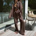 Load image into Gallery viewer, Loose Long Sleeve Shirt Pants Set Casual Cotton N6A076