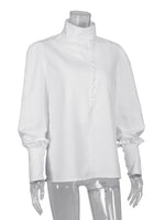 Load image into Gallery viewer, Mandarin Collar Office White Shirt Women N6C135