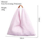 Load image into Gallery viewer, Furry Triangle Dumpling Bag Women Underarm Shoulder S5P654