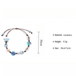 Load image into Gallery viewer, Ceramic Bracelet Braided Starfish Floral Marine Motif S5P177