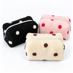 Load image into Gallery viewer, Polka Dot Plush Cosmetic Bag N6K110