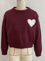 Load image into Gallery viewer, Heart Jacquard Round Neck Loose Pullover Sweater N6H286