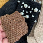 Load image into Gallery viewer, Pearl Rivet Beaded Rabbit Wool Blend Stack Socks N6H036