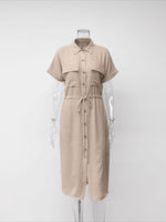 Load image into Gallery viewer, Casual Turn Down Collar Shift Dress Women N6F189