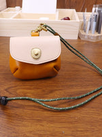 Load image into Gallery viewer, Two Tone Genuine Leather Coin Earphones Pouch N6B139