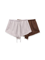 Load image into Gallery viewer, Lace Trim Satin Shorts Women Casual Midi N6F210