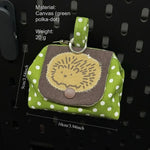 Load image into Gallery viewer, Hedgehog Embroidery Coin Purse Polka Dot Canvas Pouch N6G111