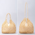 Load image into Gallery viewer, Handwoven Maple Bead Large Woven Bag Women S5P970