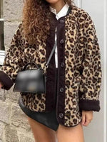 Load image into Gallery viewer, Lamb Fleece Leopard Print Jacket Women Multiple Colors N5A578