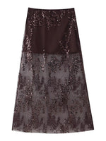 Load image into Gallery viewer, High Waist A Line Sequin Midi Skirt Multi Color Women N6A038