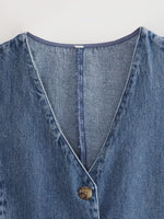 Load image into Gallery viewer, Classic Denim Vest Button Down Sleeveless N6A167