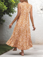 Load image into Gallery viewer, V-neck Abstract Print Sleeveless Dress Women N6B054