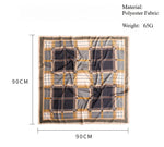 Load image into Gallery viewer, Luxe Dark Plaid 90x90 Scarf Brown Women M5A349