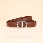 Load image into Gallery viewer, Business Letter Design Genuine Leather Belt Women N6H328