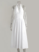 Load image into Gallery viewer, Tie-Waist V-Neck Flared Maxi Dress Women N6D120