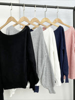 Load image into Gallery viewer, Off Shoulder Oversized Knit Sweater Women N6B032
