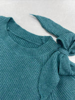 Load image into Gallery viewer, Off Shoulder Bow Tie Lantern Sleeve Sweater Women N6B026