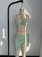 Load image into Gallery viewer, Three Piece Halter Solid Bikini Multi Color Women N5A981
