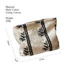 Load image into Gallery viewer, Beige Lace Embroidered Cotton Organizer Canvas Lining S5P331