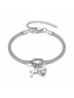 Load image into Gallery viewer, MUM Heart Cross Link Bracelet Women N6D525