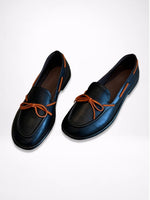 Load image into Gallery viewer, Retro Round Toe Flat Bow Slip-On Loafers Women N6C150