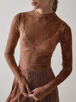 Load image into Gallery viewer, Sexy Sheer Lace Mesh Top Women Layering N6A195