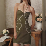 Load image into Gallery viewer, Elegant Halter A-line Beach Dress Women Polyester N5A913