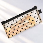 Load image into Gallery viewer, Heart Flocked Nylon Mesh Makeup Brush Pouch N6J261