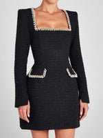 Load image into Gallery viewer, U Neck Beaded Dress Women Chanel inspired N5A600