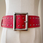 Load image into Gallery viewer, Women's Faux Leather Studded Wide Belt N6J136