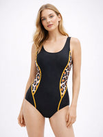 Load image into Gallery viewer, Leopard Print Panel Athletic One-Piece Swimsuit N6C289