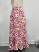 Load image into Gallery viewer, Tie Side Slit Floral Midi Skirt Women N6A107