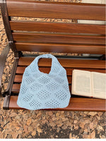 Load image into Gallery viewer, Knit Openwork Diamond Tote Bag Women N6C056