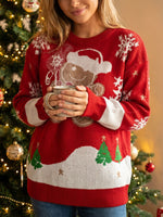 Load image into Gallery viewer, Loose Round Neck Gingerbread Man Jacquard Sweater N6H321