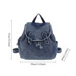 Load image into Gallery viewer, Unisex Denim Drawstring Flap Backpack N6J195
