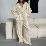 Load image into Gallery viewer, Pure Cotton Printed Pajama Set Women Long Sleeve N5A794