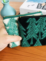 Load image into Gallery viewer, Handmade Embroidered Cotton Linen Square Pouch N6B109