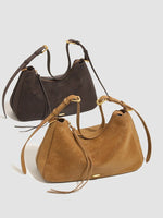 Load image into Gallery viewer, Camel Suede Hobo Tote Bag Women N6C044