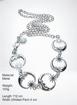 Load image into Gallery viewer, Star Moon Silver Metal Waist Chain Women N6C159
